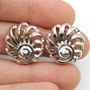 Orecchini A Clip Clara Di Bello London: Placcati Argento Dorato Con Cristalli, Per Orecchie Non Forate, Misura 1.8x1.8 Cm