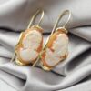 Orecchini argento 925 dorato con cammei conchiglia