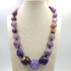 Collana di agata screziata viola chiusura argentata