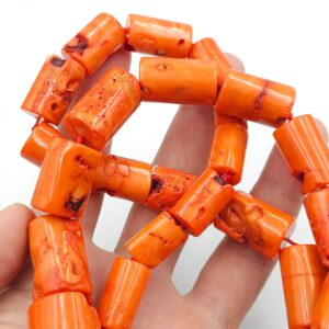 Collana composta da grandi elementi di corallo bambù color salmone - VINTAGE AMORE MIO