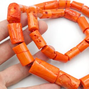 Collana composta da grandi elementi di corallo bambù color salmone - VINTAGE AMORE MIO