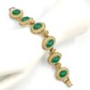 Bracciale anni ’50 vittoriano cabochons verdi