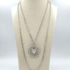 Collana Trifari 1960 doppia catena argento e grande pendente