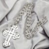 Collana Trifari anni ’70 con grandissima croce argento