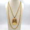 Collana Trifari 1960 doppia catena e grande pendente oro