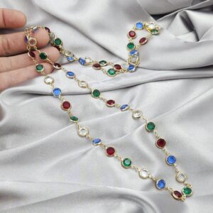 Collana vintage firmata Swarovsky, col logo del cigno, cristalli Swarovsky multicolori sfaccettati bezel, incastonati - VINTAGE AMORE MIO