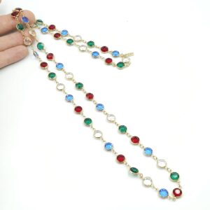 Collana vintage firmata Swarovsky, col logo del cigno, cristalli Swarovsky multicolori sfaccettati bezel, incastonati - VINTAGE AMORE MIO Collana vintage firmata Swarovsky, col logo del cigno, cristalli Swarovsky multicolori sfaccettati bezel, incastonati - VINTAGE AMORE MIO