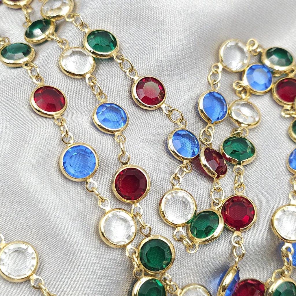 Collana vintage firmata Swarovsky, col logo del cigno, cristalli Swarovsky multicolori sfaccettati bezel, incastonati - VINTAGE AMORE MIO Collana vintage firmata Swarovsky, col logo del cigno, cristalli Swarovsky multicolori sfaccettati bezel, incastonati - VINTAGE AMORE MIO